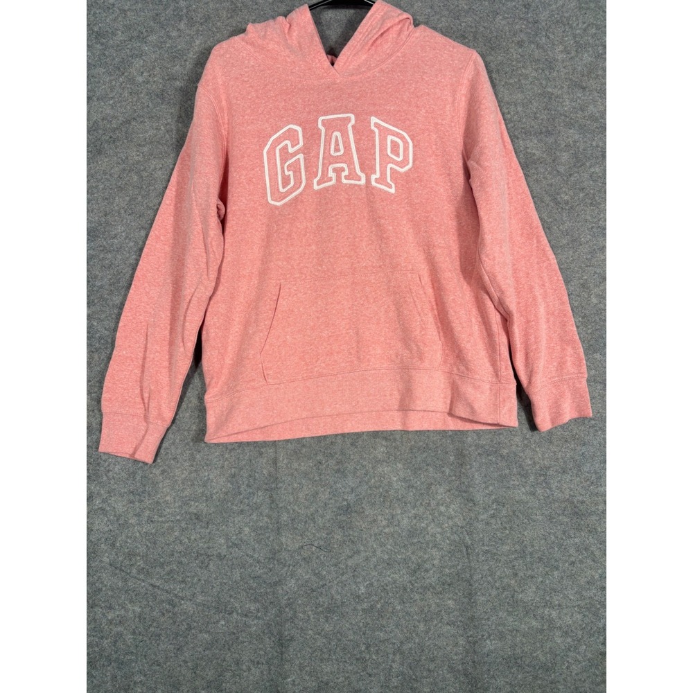 Gap Women Coral Pink Logo Graphic Hoodie‎ Sweatshirt Size M